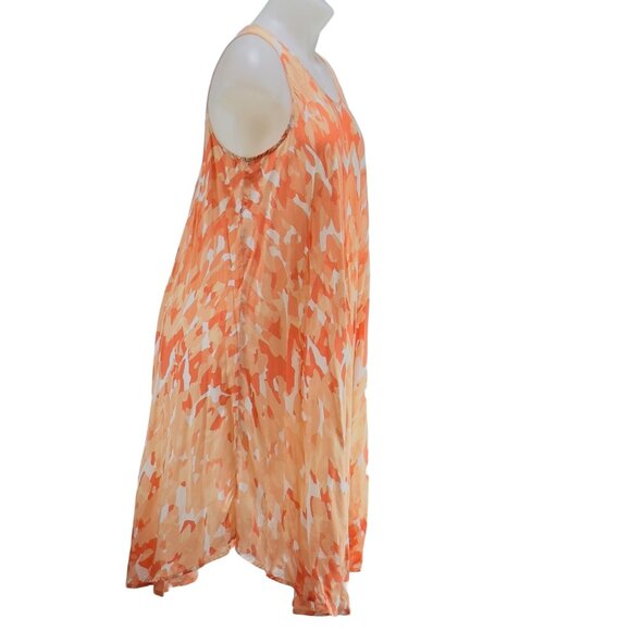 AMERICAN CROWN Women's Sleeveless Orange Abstract Print Dress One Size Fits Most - Picture 3 of 10